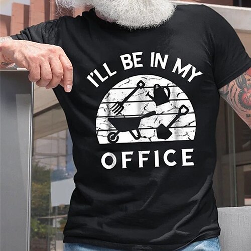 

Men's T shirt Tee Hot Stamping Cartoon Graphic Letter Crew Neck Street Casual Print Short Sleeve Tops Basic Fashion Classic Comfortable Black Dark Gray Navy Blue