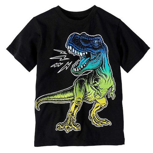 

Kids Boys T shirt Animal Outdoor 3D Print Short Sleeve Crewneck Active 3-12 Years Spring Black