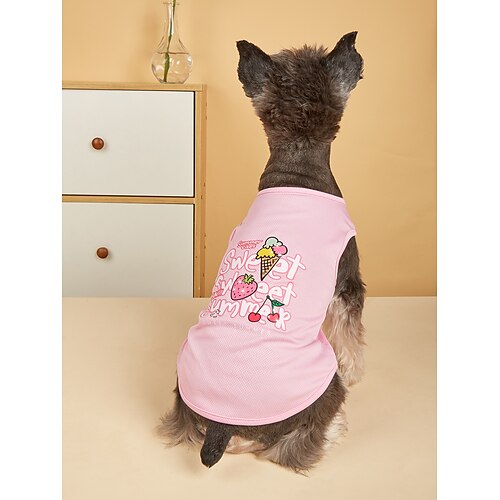 

Dog Cat Vest Graphic Casual Daily Cool Casual / Daily Dog Clothes Puppy Clothes Dog Outfits Soft White Blue Rosy Pink Costume for Girl and Boy Dog Polyster XS S M L XL XXL