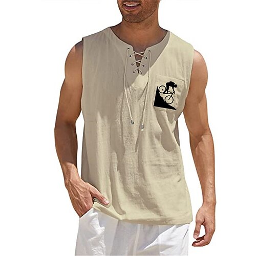 

Men's Shirt Hot Stamping Graphic Bicycle V Neck Street Casual Lace up Print Long Sleeve Tops Casual Fashion Designer Big and Tall Green Black Khaki