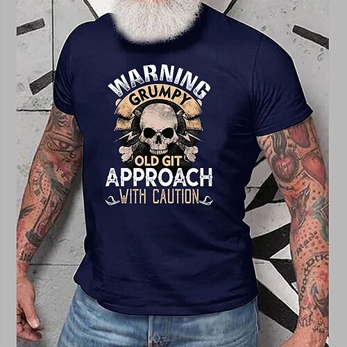 

Men's Unisex T shirt Tee Hot Stamping Graphic Prints Skull Letter Crew Neck Street Daily Print Short Sleeve Tops Casual Designer Big and Tall Sports Black Royal Blue Red