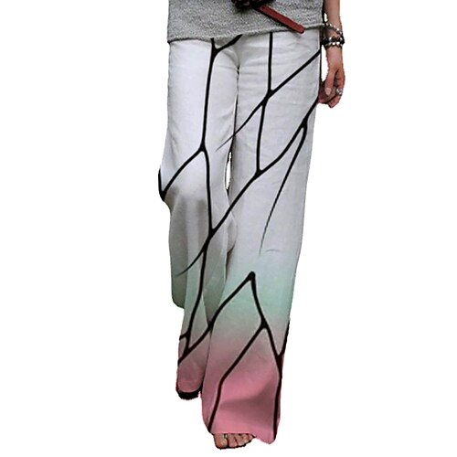 

Inspired by Demon Slayer: Kimetsu no Yaiba Kochou Shinobu Linen Pants Straight Trousers Cotton Blend Anime Elastic Drawstring Design Front Pocket Pants For Men's