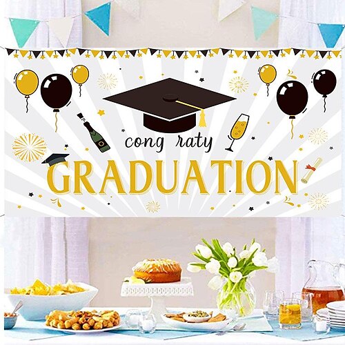 

Graduation Ceremony Banner Hanging Flag Campus Atmosphere Event Decoration
