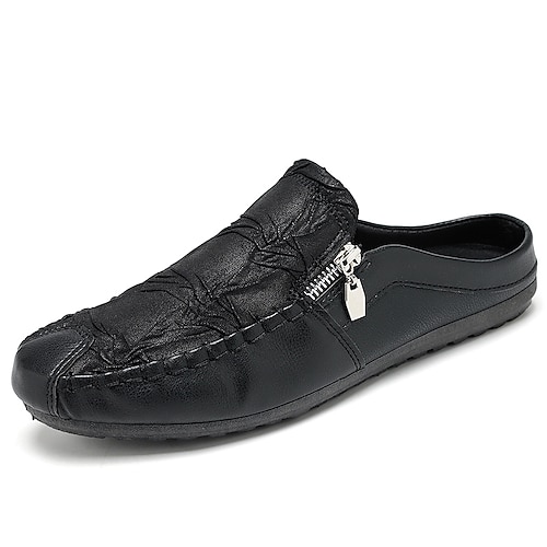 

Men's Clogs Mules Comfort Shoes Casual Daily PU Black Brown Spring Summer