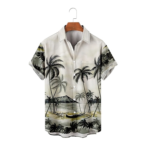 

Women's Shirt Blouse Black Light Green Royal Blue Floral Fish Button Print Short Sleeve Casual Holiday Hawaiian Casual Beach Shirt Collar Regular Floral S