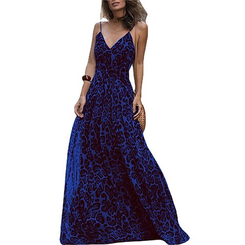 

Mulheres Vestido casual Vestido Swing Vestido de decote Vestido Longo Vestido Maxi Roxo Fúcsia Cáqui Sem Manga Leopardo Frente Única Primavera Verão Com Alças Finas Moderno 2022 S M L XL XXL 3XL