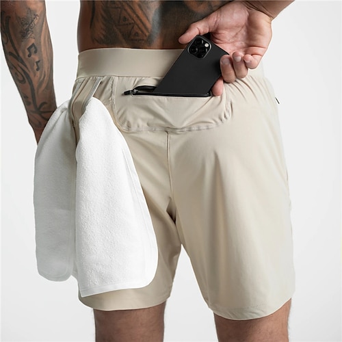 

Herren Aktiv Shorts Kurze Hosen Kurze Sporthose Lässige Shorts Tasche Elastisches Kordelzugdesign Feste Farbe Komfort Atmungsaktiv Knielänge Sport in der Natur Casual Täglich Modisch Strassenmode