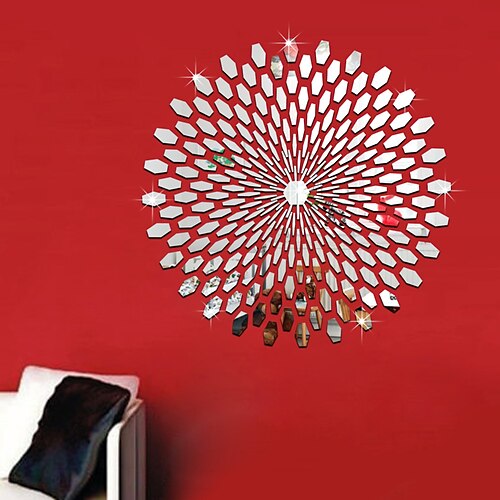 

Round Wall Mirror Sticker Acrylic Sunflower Mural Mirror Wall Sticker Home Decal Bedroom Living Home Room Decoration