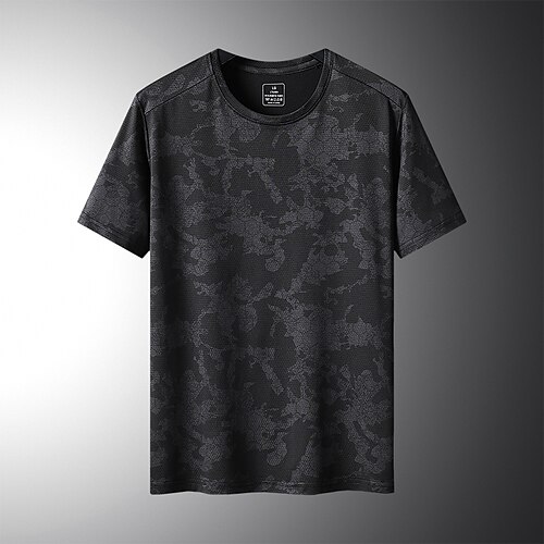 

Men's T shirt Waves Crew Neck Daily Sports Short Sleeve Tops Lightweight Soft Breathable Comfortable Black Light gray Dark Gray