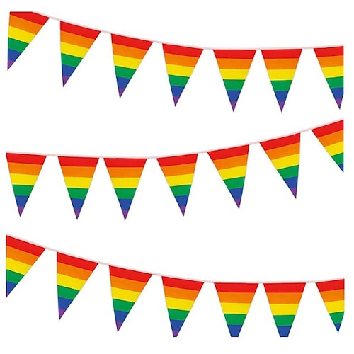 

Rainbow Flag String Flag 1725cm Bar Decoration Gay Event Small Flag String Flag(15pcs/30pcs)