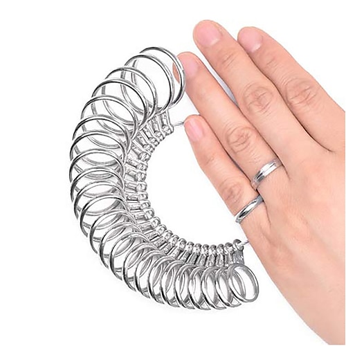 

US Measuring Finger Circumference Measure Finger Aluminum Alloy Ring Gauges Sizer Meter Hand Loop Jewellery Measuring Ring Tool Size 0-13