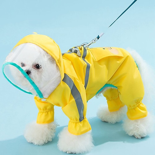 

Dog Cat Rain Coat Solid Colored Fashion Cute Holiday Casual / Daily Dog Clothes Puppy Clothes Dog Outfits Soft Yellow Costume for Girl and Boy Dog Waterproof Material XS S M L XL 2XL