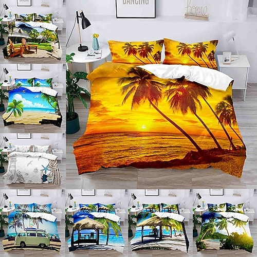 

Summer Beach Ocean Marine Life Duvet Cover Quilt Bedding Sets Comforter Cover,Queen/King Size/Twin/Single(1 Duvet Cover, 1 Or 2 Pillowcases Shams)