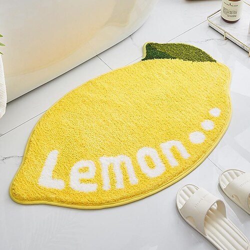 

Bathroom RugModern Flocking Style Home Door Mats Home Bathroom Cartoon Avocado Absorbent Non-Slip Mats