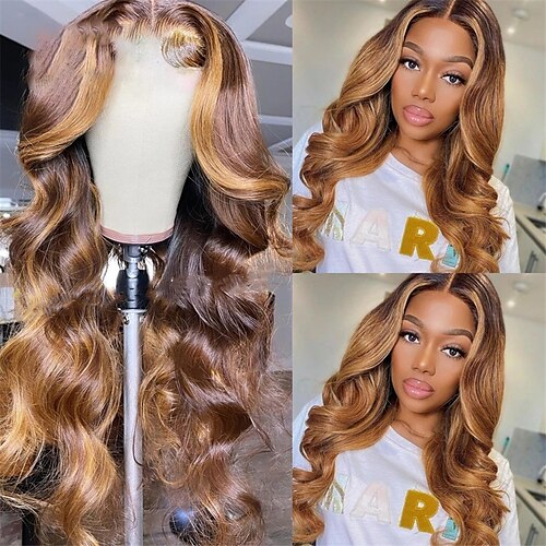 

Deep Part 13x4 Lace Front Human Hair Wigs HD Ombre Colored Lace Front Wig Wet And Wavy Frontal Wigs 150%/180% Density Remy Hair