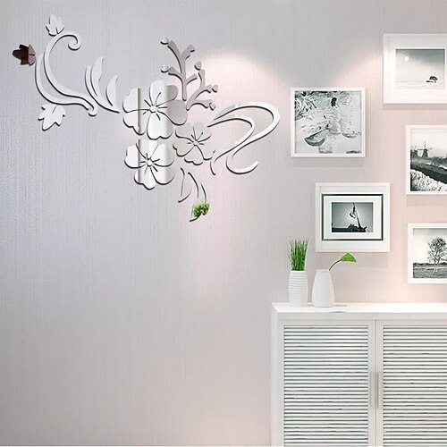 

1pc 6080cm Self Adhesive Wall Sticker Flower Vine Modern Decal Waterproof Anti Static Harmless Removable Mirror Home Room Office Decoration