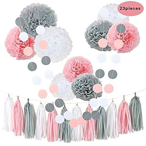 

Boys And Girls Party Decoration Paper Flower Ball Paper Tassel Paper Set Birthday Party Decoration Supplies