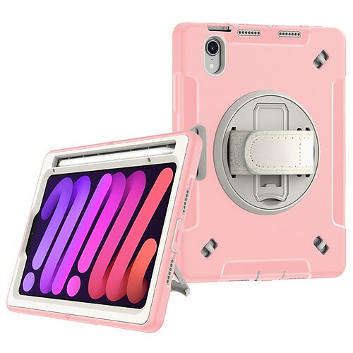 

Tablet Case Cover For Apple iPad Air 5th iPad 10.2'' 9th 8th 7th iPad Pro 12.9'' 5th iPad mini 6th iPad Pro 11'' 3rd 360° Rotation Portable Pencil Holder Solid Colored TPU PC For Kids