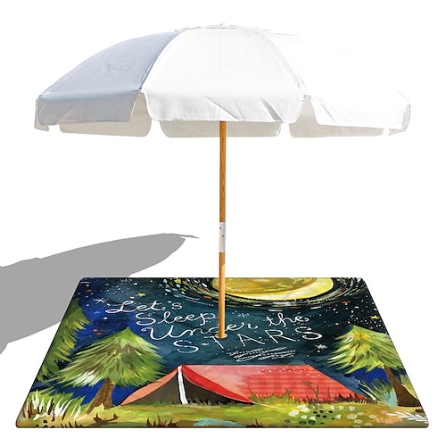 

Beach Mat,1PCS Beach Umbrella Pad 8cm Hole Plus Snap Double-sided Velvet Parasol Pad/Towel Beach Towel Picnic Cart