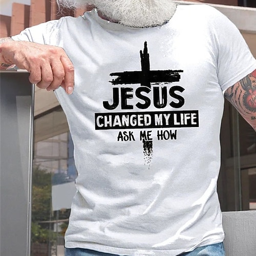 

Men's T shirt Hot Stamping Graphic Letter Crew Neck Street Casual Print Short Sleeve Tops Basic Fashion Classic Comfortable White Black Dark Gray