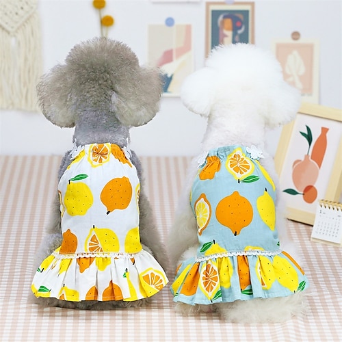 

Spring and Summer New Pet Dog Clothes Lemon Skirt Teddy Bear Puppy Summer Thin Section