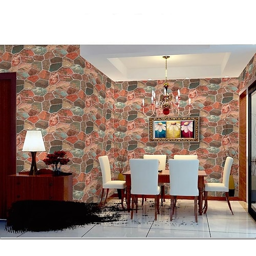 

3D Rock Wallpaper Peel and Stick Wallpaper Removable Pvc/Vinyl Adhesive Required 53x1000cm/20.87x393.7inch