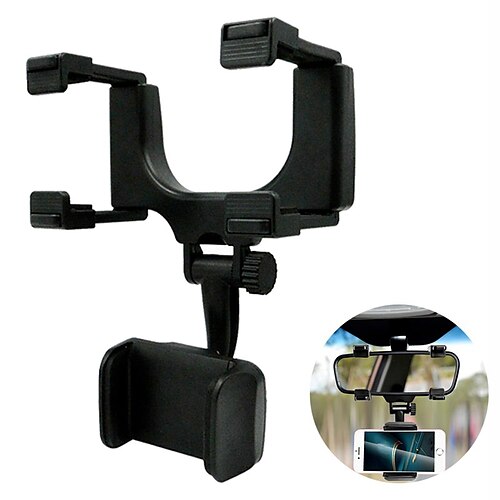 

Car Rearview Mirror Mount Phone Holder 360 Rotatable Foldable Universal Auto GPS Navigation Hanging Cell Phone Bracket