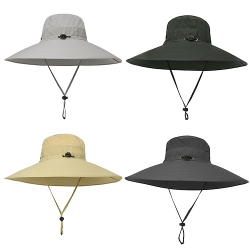 

Men's Women's Sun Hat Fishing Hat Hiking Hat Boonie hat Wide Brim Summer Outdoor UV Sun Protection Breathable Quick Dry Comfortable Hat khaki Light Grey Dark Grey for Fishing Climbing Beach