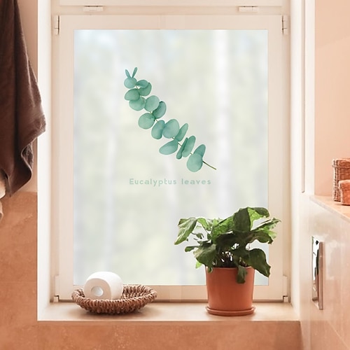 

Green Leaves Pattern Window Film Home Bedroom Bathroom Glass Window Film Stickers Self Adhesive Frosted Sticker 116 X 60cm Wall Stickers For Bedroom Living Room