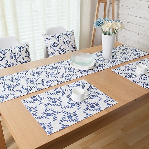 

Dining Table Placemats Set of 4 Heat Resistant Non-Slip Dining Table Place Mats for Holiday Banque Kitchen Table Decor