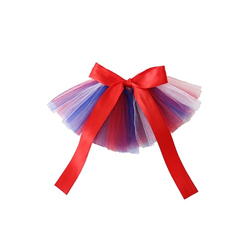 

American Flag Dog Bandana Bow Tie Hairpin Tutu Skirt - Dog Patriotic Costume Supplies for Small Medium Dogs Cats Puppy