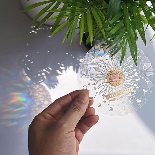 

suncather arc-en-ciel projection prisme autocollant en verre électrostatique