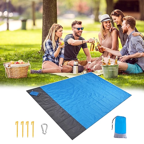 

2x2.1m Waterproof Pocket Beach Blanket Folding Camping Mat Mattress Portable Lightweight Mat Outdoor Picnic Mat Sand Beach Mat