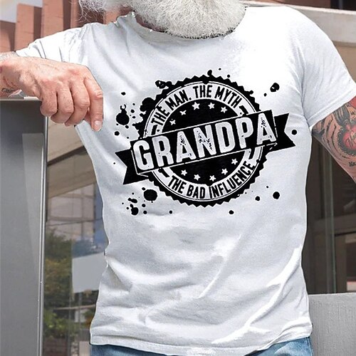 

Men's T shirt Hot Stamping Graphic Letter Crew Neck Street Casual Print Short Sleeve Tops Basic Fashion Classic Comfortable White Gray