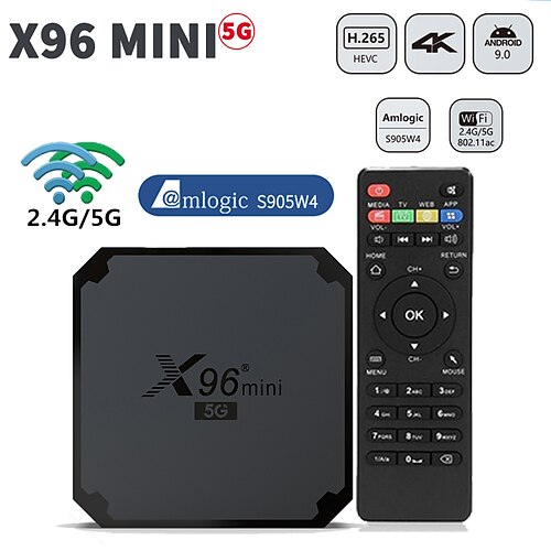 

X96 mini 5G Smart TV Box Android 9.0 Amlogic S905W S905W4 2.4Ghz 5G Wifi 3D 4K Media Player Google Youtube Set Top Box x96mini