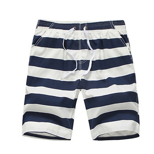 

Men's Swim Trunks Swim Shorts Quick Dry Lightweight Board Shorts Bathing Suit with Pockets Drawstring Swimming Surfing Beach Water Sports Stripes Summer
