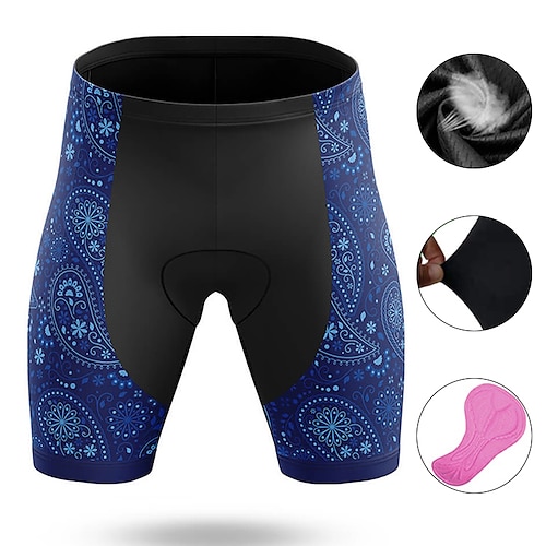 

21Grams Women's Bike Shorts Cycling Padded Shorts Bike Padded Shorts / Chamois Mountain Bike MTB Road Bike Cycling Sports Floral Botanical 3D Pad Cycling Breathable Quick Dry Blue Polyester Spandex