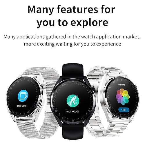 

696 AK33PRO Smart Watch 1.36 inch Smartwatch Fitness Running Watch Bluetooth Pedometer Call Reminder Sleep Tracker Compatible with Android iOS Men Hands-Free Calls Message Reminder IP 67 31mm Watch