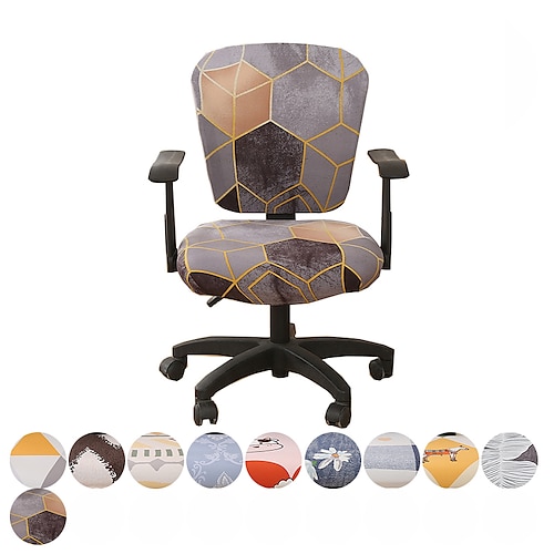 

Splash Ink Geometric Printed Elastic Office Chair Cover Stretch Computer Chair Cover Simple Dust-proof Decoration Slipcover