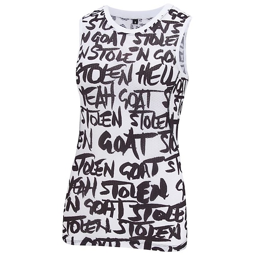 

21Grams Women's Cycling Vest Sleeveless Mountain Bike MTB Road Bike Cycling Black White Bike Breathable Quick Dry Moisture Wicking Reflective Strips Back Pocket Polyester Spandex Sports Letter