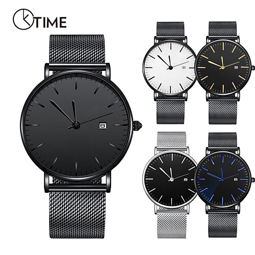 

Fashion Mens Stainless Stell Canendar Watches Men Business Quartz Wristwatches Gift