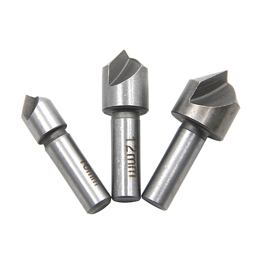 

High Quality HSS Countersink 3pcs Drill Bit Set For Steel Snd Hard Metals 10mm 12mm 16mm High Speed Steel Chambering Hole