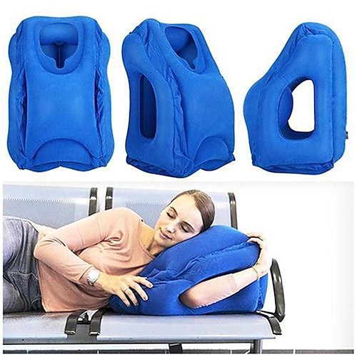 

Upgrade Inflatable Travel Sleeping Bag Portable Cushion Neck Pillow for Men Women Outdoor Airplane Flight Train Sleeping Easy