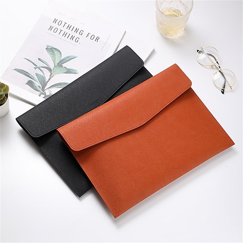 

Document Bag Leather Waterproof Multicolor File Organizer A4 Size Receipts Documents