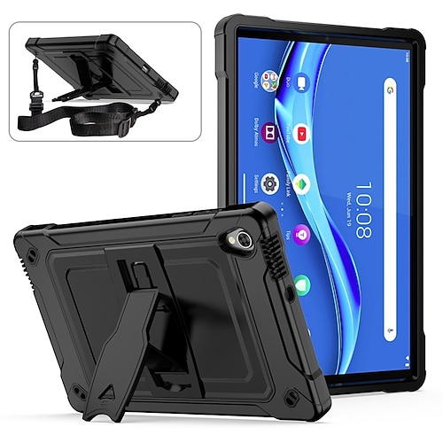 

Tablet Case Cover For Lenovo Tab M10 HD 2020 Shoulder Strap with Stand Full Body Protective Solid Colored Plastic Silica Gel