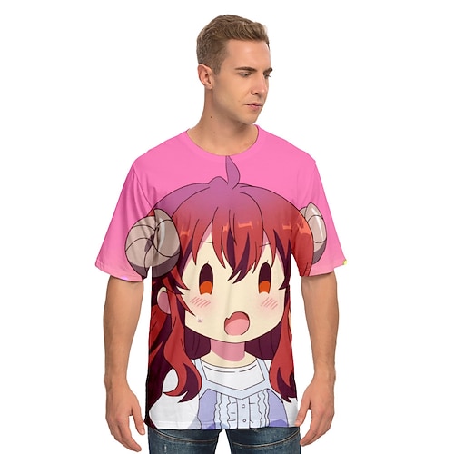 

Inspired by The Demon Girl Next Door Yoshida Yuuko Cosplay Costume T-shirt 100% Polyester Pattern Harajuku Graphic Kawaii T-shirt For Men's / Women's / Couple's