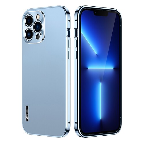 

Phone Case For Apple Classic Series iPhone 13 Pro Max 12 11 Bumper Frame Ultra-thin Anti-Scratch Solid Colored Acrylic Aluminum Alloy