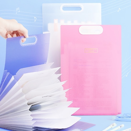 

13 Pockets Accordion File Folders Plastic Waterproof Multicolor File Organizer A4 Size Receipts Documents