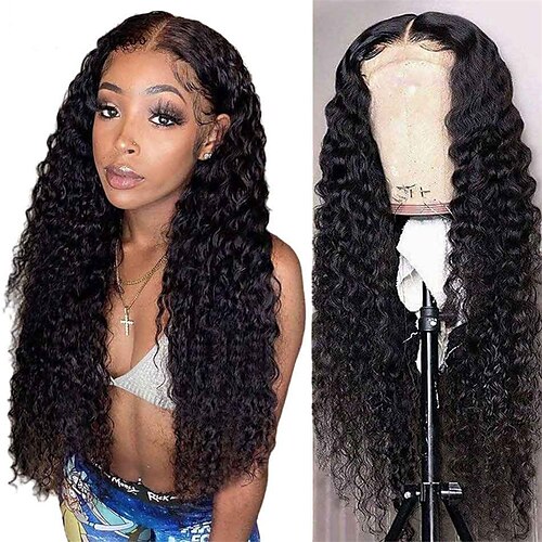 

13x4 Deep Wave Lace Front Wig Brazilian Human Hair Wigs Pre Plucked 4x4 Lace Frontal Wig For Black Women Remy Transparent Lace Wig