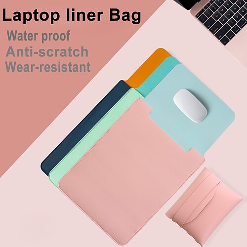 

Laptop Sleeves 14"" 13"" 15 Inch inch Compatible with Macbook Air Pro, HP, Dell, Lenovo, Asus, Acer, Chromebook Notebook Waterpoof Shock Proof PU Leather Solid Color for Travel Colleages & Schools